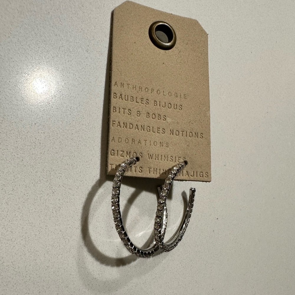 Anthropologie silver hoops NWT